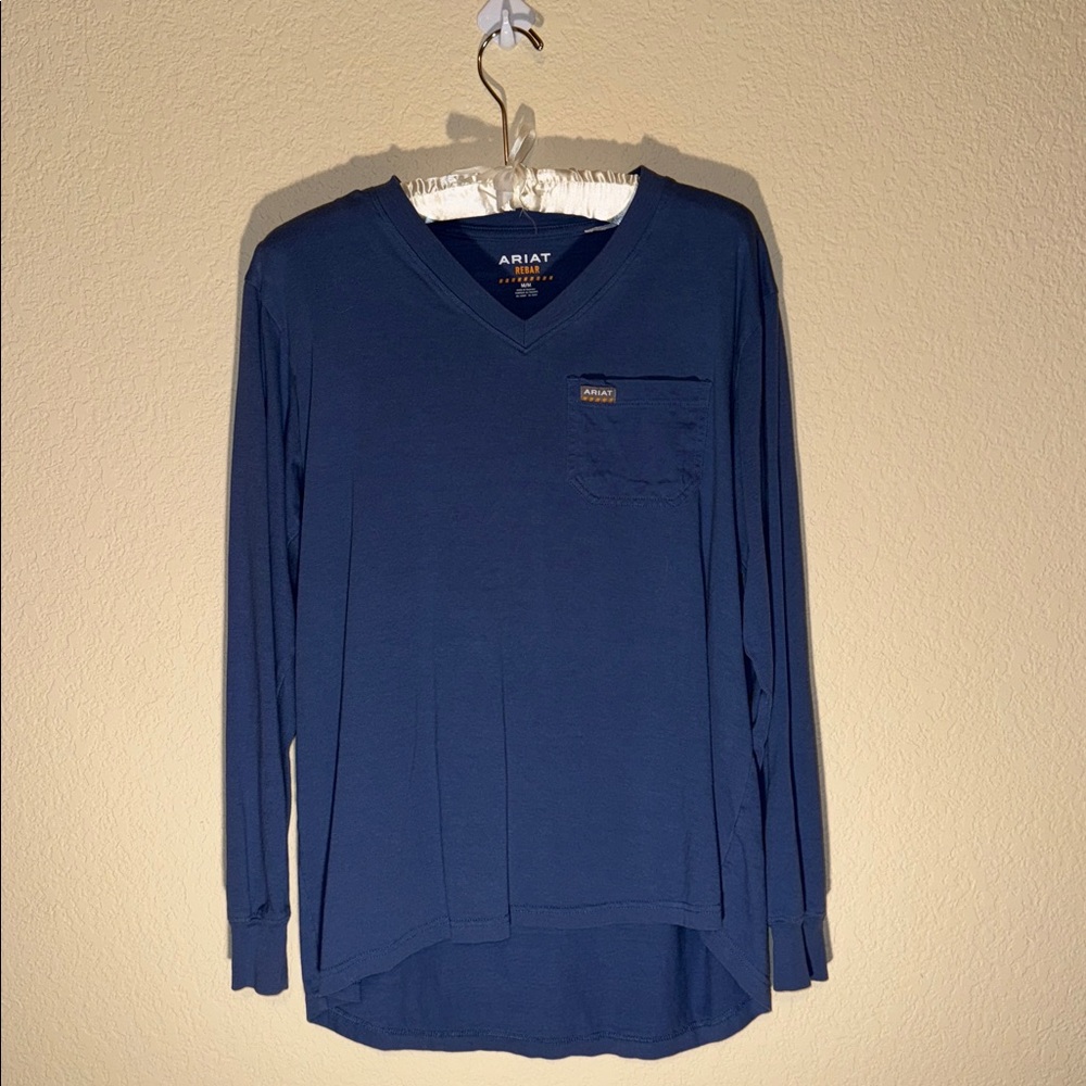 Ariat Blue V-Neck Long Sleeve Top